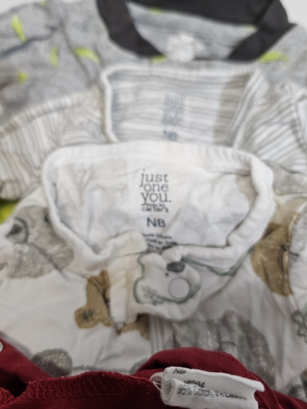 Newborn 15 Piece Bundle Body Suit Footed Pajamas Nike - Picture 4 of 11